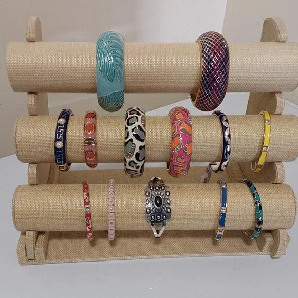 Linen Fabric 3-Tier Bracelet Holder Display Stand - Picture 2 of 4